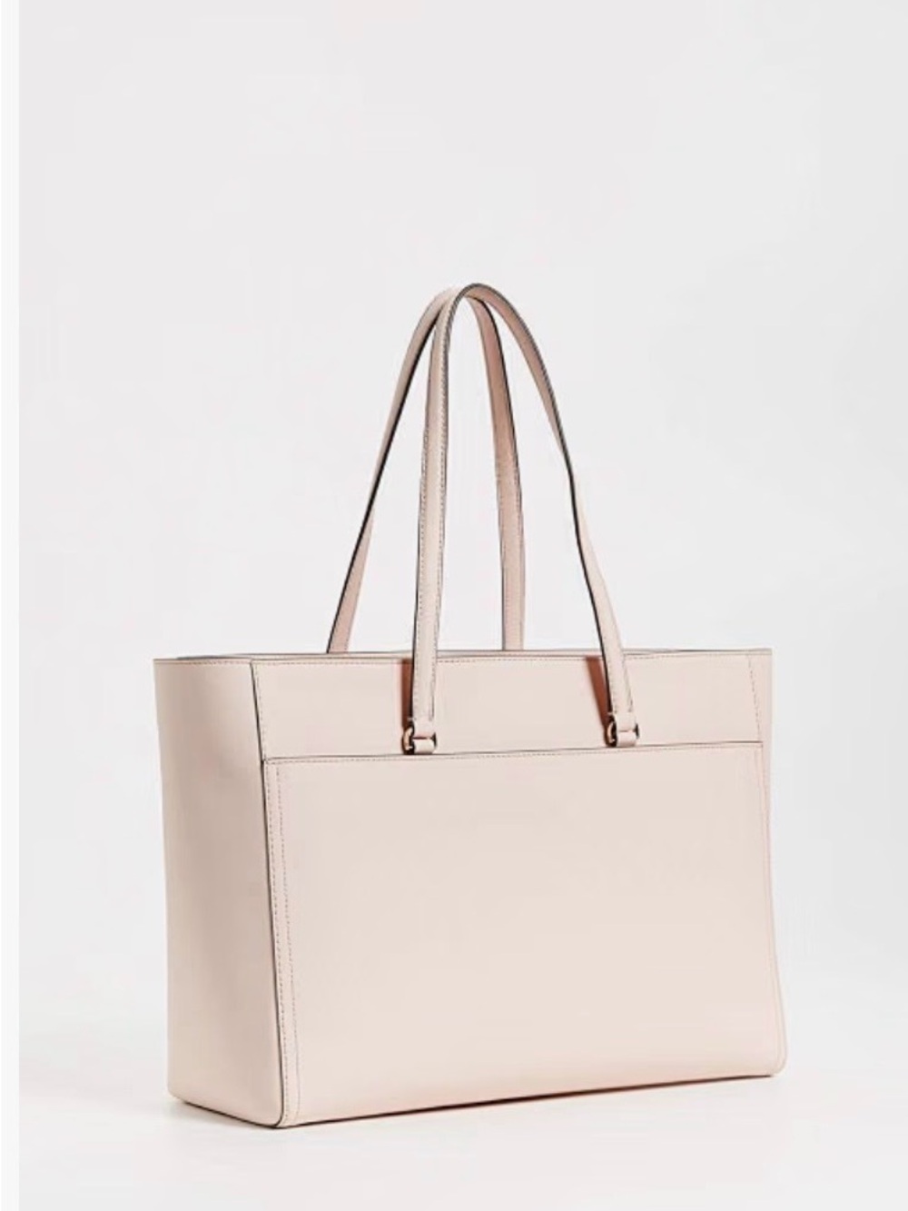 Tory Burch Pale Blush Leather Tote with Front Pocket